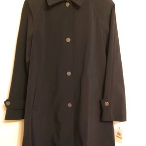 Calvin Klein black raincoat with hood. Size S with tag